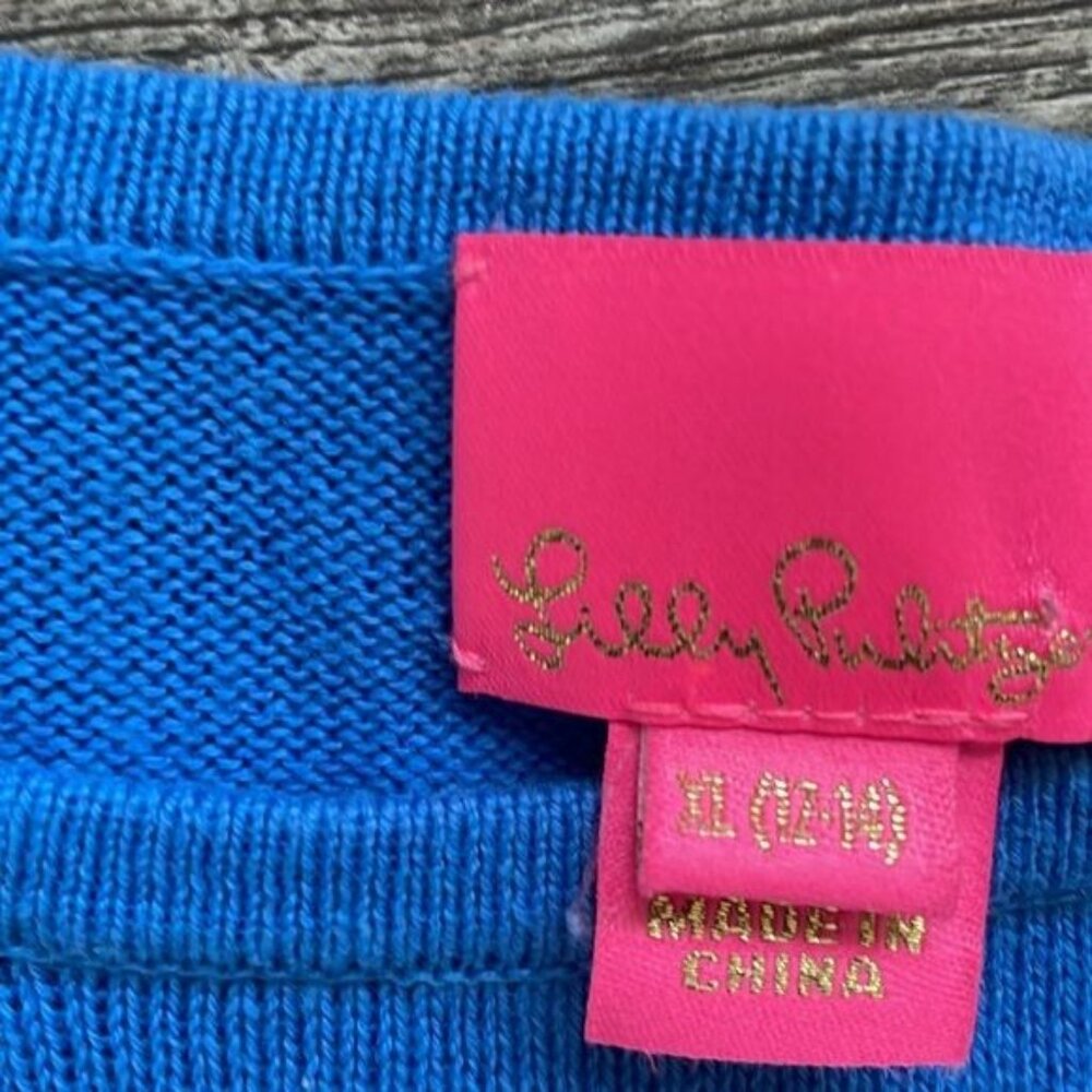 Lilly Pulitzer | Kids Girl's Mini Ramona Fringe Sweater Coastal Blue XL 12-14 - Picture 9 of 10
